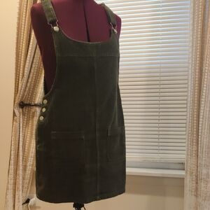 Green Corduroy Overall Jumper